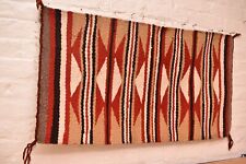 Antique Navajo Rug Native American Indian Weaving 38x21 Textile Vintage Striped picture