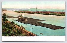 c1905~Coal Fleets & Steamers~Ohio River~Pittsburgh Pennsylvania~Antique Postcard picture
