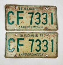 1973 Illinois Vehicle License Plate Matching Set CF 7331 picture