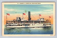 Cedar Point Route, Steamer G.A Boeckling, Ferry Transportation Vintage Postcard picture