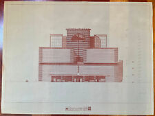 very rare Mario Botta SF MOMA elevation 1991 Architect study sepia diazo print picture