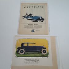 Lot of 2 Jordan Motor Car Co Cleveland, OH Vintage Car Ad picture