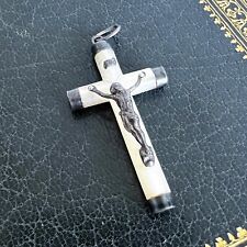 Mother of Pearl Victorian 19th Cross Mother of Pearl Silver Antique Nacre & Silver Cross #3 picture