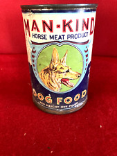 Beautiful 1930's Paper Label Dog Food Can w/German Shepard picture