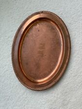 Vintage 1970s Arts and Crafts Mission Copper Oval Large Serving Tray Platter 16