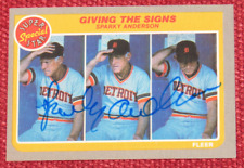 Sparky Anderson 1985 Fleer Autographed Card Detroit Tigers picture