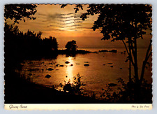 Vintage Postcard Glowing Sunset USPS MI 1974 picture