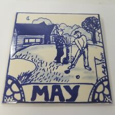 H&R JOHNSON May Calendar Tile England Happy Birthday picture