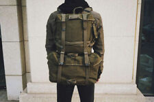 WW2 US M1945 Haversack Military Backpack Combo Set X Strap Canvas Green Belt picture
