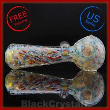 5 inch Handmade Frit Rainbow Silver Fumed Snow Tobacco Smoking Bowl Glass Pipes picture
