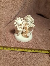Dept 56 Snowbabies Snowflake Magic Figurine Snowman Gold Christmas Tree No Box picture