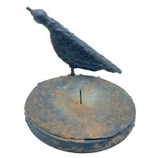 Vintage Brutalist Candle Holder Foundry Collection Brass Crow Bird Made in India picture