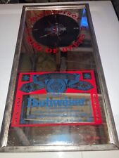 VTG 1991 BUDWEISER KING OF BEER WORKING CLOCK SIGN MAN CAVE BAR OFFICIAL PRODUCT picture