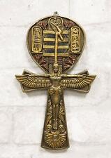 Ebros Egyptian Ankh of Isis with Open Wings Wall Plaque 7.5