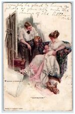 1922 Couple Taking Care Newborn Baby Inspiration Bear Harrison Fisher Postcard picture