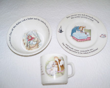 Wedgwood Beatrix Potter Peter Rabbit Plate & Bowl + Mrs. Tiggy-Winkle Cup picture