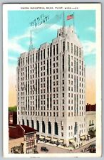 Flint, Michigan - Union Industrial Bank Building - Vintage Postcard - Posted picture
