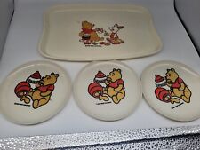 Vintage Winne the Pooh Disney plastic toy plates  picture