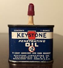 Vintage Keystone Penetrating Oil #2 Handy Oil Advertising Can 1 oz. Red Cap picture