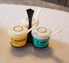 Vintage MCM Flamboware Tabletop Condiment Set - Relish, Catsup & Mustard picture