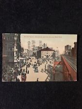 1912 Herald Square NY New York Trollies on Crowded Street, Vintage Postcard DVB picture