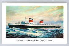 SS United States, Ship, Transportation, Antique, Vintage Postcard picture