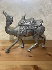 Big Vintage Silver On Bronze Desert Camel Decorative Statue picture