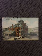 Postcard B. & O. Station, Pittsburgh, PA Vintage c1911 Wagons Horses People picture