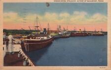 Postcard Ocean Going Steamers in Port Beaumont Texas  picture