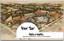 Kon Tiki Hotel And Motel 24th Sreet & Van Buren Phoenix Arizona Aerial Postcard picture