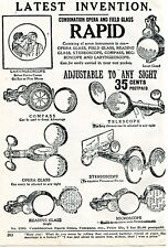 1926 small Print Ad Rapid Opera & Field Glass laryngeoscope compass stereoscope picture