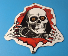 Vintage Powell Peralta Sign - Skateboarding Bones Sign - Gas Pump Porcelain Sign picture