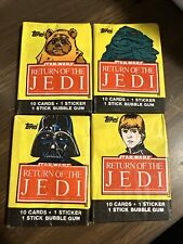 VINTAGE 4 Sealed Wax PACKS OF 1983 TOPPS STAR WARS RETURN OF THE JEDI Cards picture