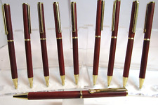 LOT OF 10 TERZETTI SLIM ROSEWOOD BALLPOINT PEN-GOLD TRIM-CLOSEOUT DEAL picture