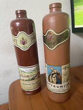 VINTAGE GERMAN TWO EMPTY ALCOHOL BOTTLES LOT (1963 & 1964) STEIN DEUTSCHE picture