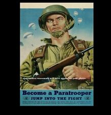 World War 2 Paratrooper Recruitment Poster PHOTO 1944 WWII US Army Art Airborne picture