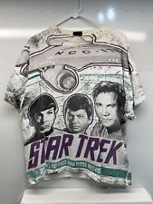 RARE Vtg 92 Star Trek TOS Enterprise T-Shirt XL Changes Single Stitch White AOP picture