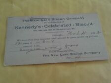 RARE 1892 POSTCARD MANUFACTURER NEW YORK BISCUIT CO KENNEDY'S CELEBRATED CHICAGO picture