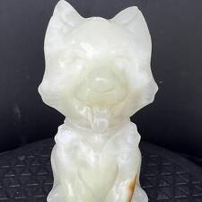 Natural Afghan Jade Agate Carved Polished Sitting Puppy Mineral Reiki 1105G picture