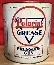 Vintage POLARINE 10lb. Grease Can Pressure Gun By Standard Oil Company picture