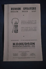 1938 Hudson Sprayers Dealers Price List picture