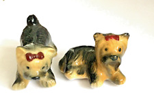 VINTAGE TWO YORKSHIRE YORKIE TERRIER DOGS CERMANIC FIGURINES 2