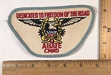 Vintage Abate CMRO Motorcycle Patch Biker Dedicated To Freedom Of The Road picture