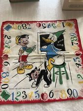 VTG Walt Disney Productions Hankerchief Donald Duck Pinocchio 1950s picture