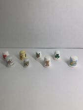 Set of 8 Vintage Thimbles Collectibles Hand painted picture