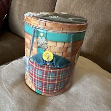 Vintage Girl Scout Collectible Back Pack Tin with Straps 6-1/4”x4-1/2” picture