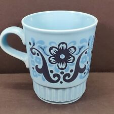 Royal Alma Ironstone Staffordshire England 1960's Blue Coffee/Tea Cup Mug Flower picture