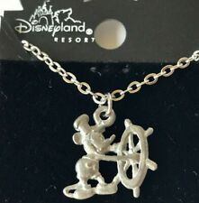 Vintage Disney Steamboat Willie Necklace Mickey Mouse Charm Silver Disneyana 18