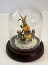 Disney Classic Pooh Piglet Kanga Roo Umbrella Bell Jar Figurine Michel & Co picture