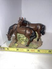 Vintage K's Collection Two Horses One drinking from a stream Horses Figurines picture
